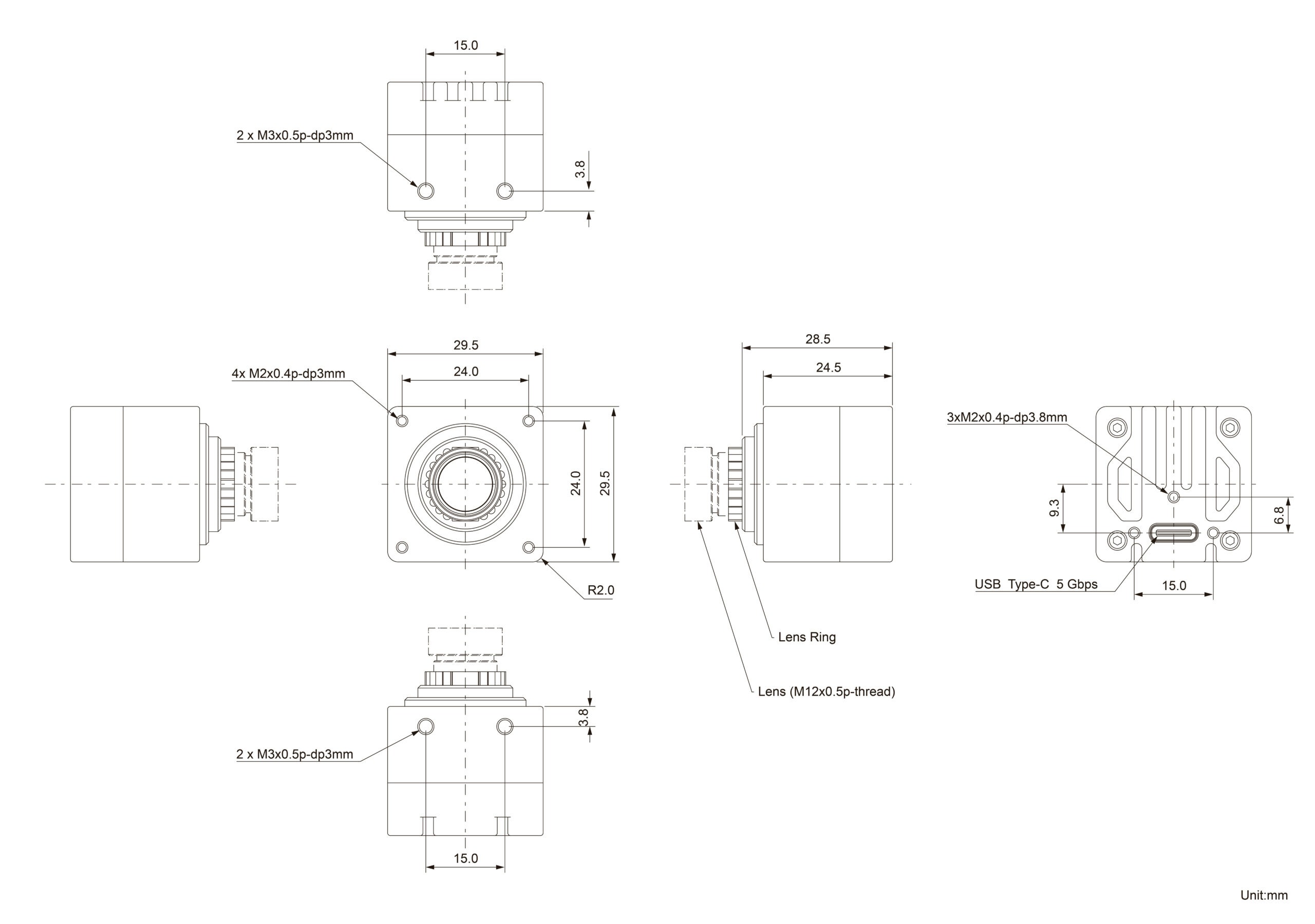VCS-AR0145-SL Dimensions