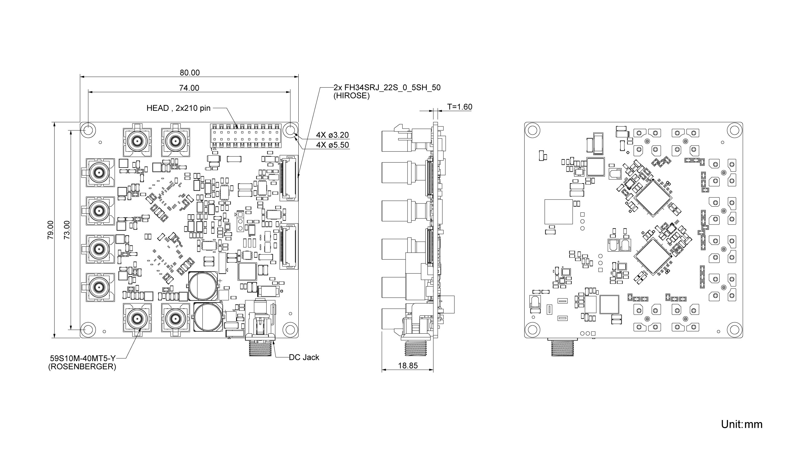 VL-FPD3-8CAM-RPI22 Dimensions